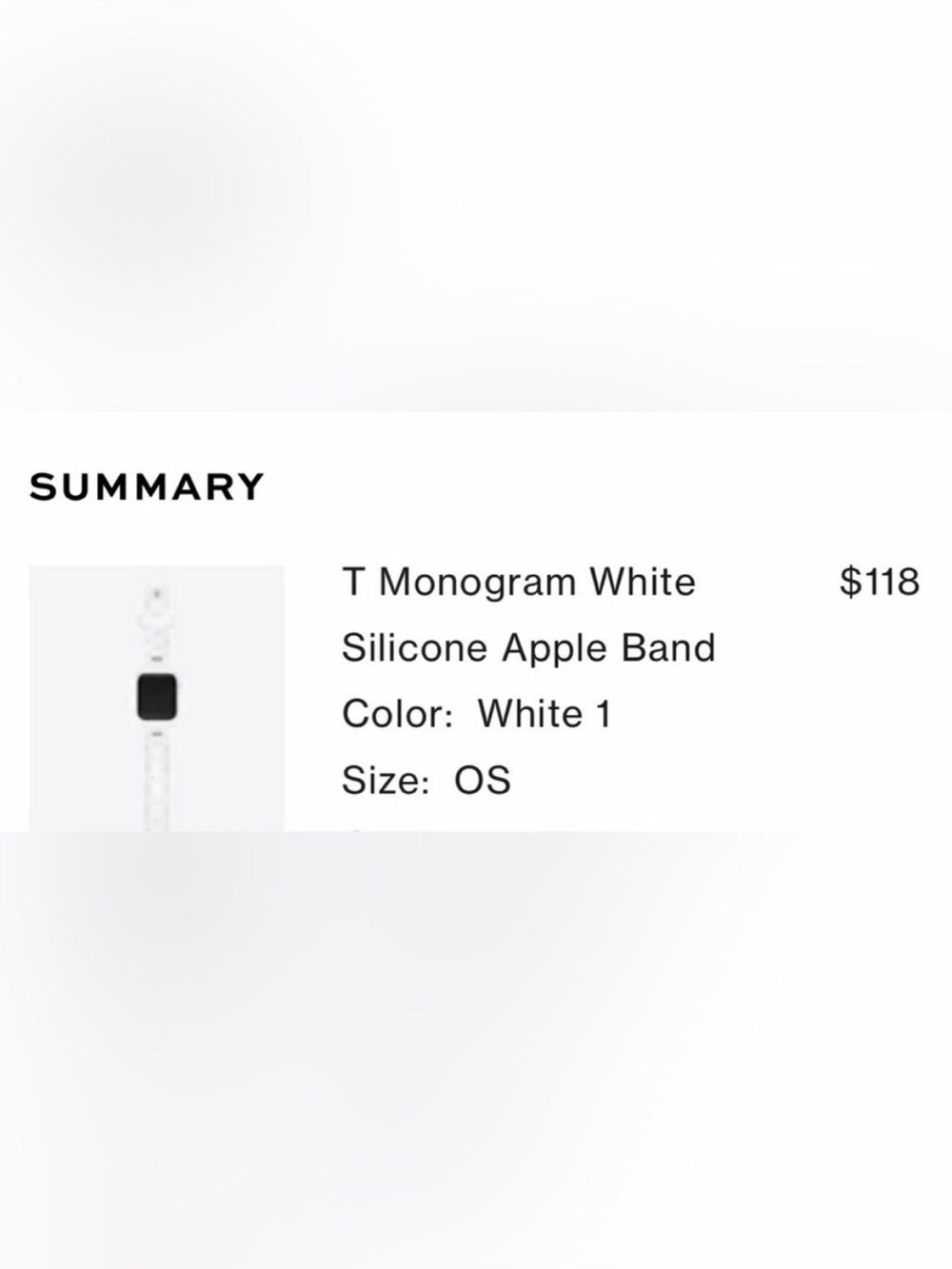 NWT Tory Burch White T-Monogram Silicone Apple Watch Band | Series 7/8/9 Band 41 - Picture 4 of 4